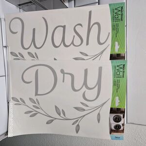 Wash and Dry Decal Sticker  Vinyl Laundry Stickers For Washer And Dryer